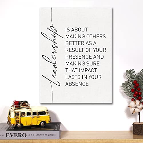 Leadership Quote Canvas Wall Art Motivational Leadership Canvas Print Painting Office Home Wall Decor Framed Leader Teacher Boss Gift 12x15 Inch