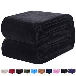 hokly soft blanket twin size for all season warm fuzzy throw blankets for the bed sofa thermal lightweight 350gsm dark grey 66″*90″