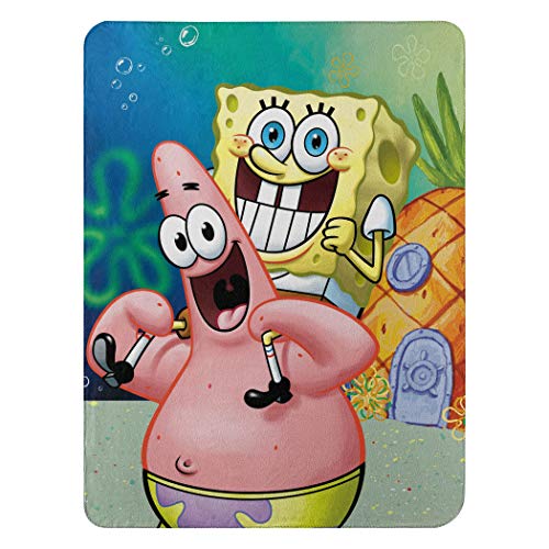 Northwest Nickelodeon's Spongebob Squarepants, Helping Out Fleece Throw Blanket, 45" x 60", Multi Color