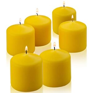 citronella pillar candle – set of 6 citronella candles – 3 inch tall, 3 inch thick – for indoor/outdoor use