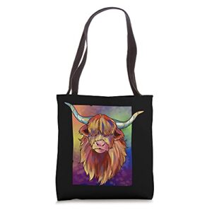 highland cow longhorn cattle cows gift tote bag