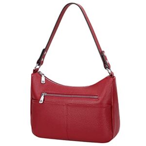 Over Earth Soft Leather Handbags for Women Crossbody Purses Multi Pockets Shoulder Bags Messenger Bag Medium(O120E UG Wine Red)