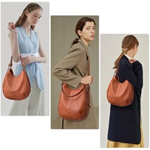 10L Big Hobo Bags for Women Designer Purses and Handbags Leather Tote Bag Conceal Carry Shoulder Crossbody Purses for Women Brown