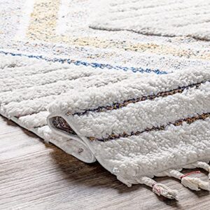 nuLOOM Angela High-Low Modern Diamond Tassel Area Rug