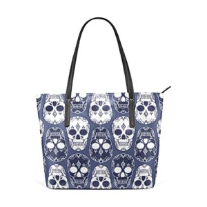 skulls light purple background handbags shoulder bags leather crossbody handbag for women tote satchel