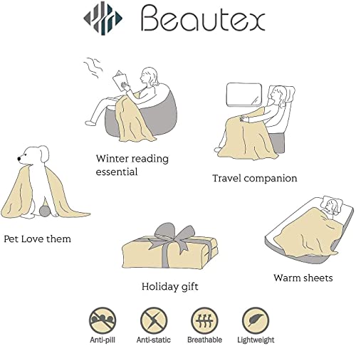 BEAUTEX Fleece Throw Blanket for Couch Sofa or Bed Throw Size, Soft Fuzzy Plush Blanket, Luxury Flannel Lap Blanket, Super Cozy and Comfy for All Seasons (Graphite, 50" x 60")