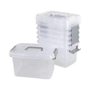 Joyeen Plastic Storage Bins, Stackable Clear Storage Boxes Set of 6