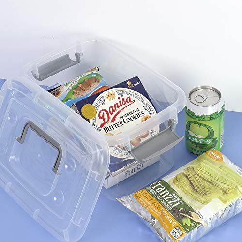 Joyeen Plastic Storage Bins, Stackable Clear Storage Boxes Set of 6
