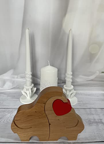 Magik Life Unity Candle Set for Wedding - Wedding Accessories for Reception and Ceremony - Candle Sets - 6 Inch Pillar and 2 10 Inch Tapers - Decorative Pillars White