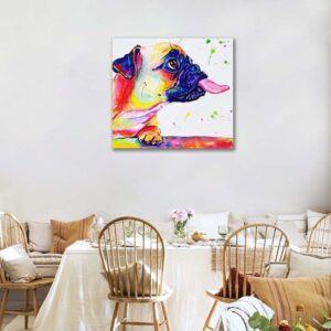 YBDXHA Abstract animal pet dog Wall Decoration Art Canvas Painting Print Picture Living Room Dining Room Bedroom Home Decorations (artwork-3, 20x24inch)