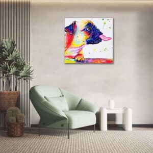 YBDXHA Abstract animal pet dog Wall Decoration Art Canvas Painting Print Picture Living Room Dining Room Bedroom Home Decorations (artwork-3, 20x24inch)