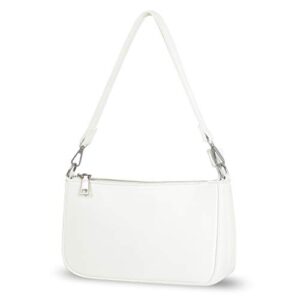 niueimee zhou small shoulder bag with 2 removable straps cross body clutch purse handbag for women (style 3-leather white)