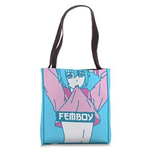 femboy aesthetic pastel yaoi anime boy crossdressing tote bag
