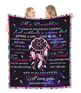 ivivis to my daughter blanket, daughter gifts from mom/dad, birthday gifts for daughter, daughter’s christmas wedding graduation valentines day gifts, soft fleece throw blankets bed throws 50x60in