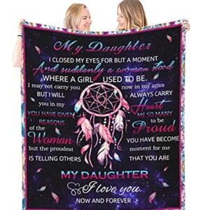 Ivivis to My Daughter Blanket, Daughter Gifts from Mom/Dad, Birthday Gifts for Daughter, Daughter's Christmas Wedding Graduation Valentines Day Gifts, Soft Fleece Throw Blankets Bed Throws 50x60in