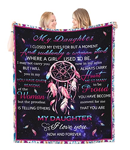 Ivivis to My Daughter Blanket, Daughter Gifts from Mom/Dad, Birthday Gifts for Daughter, Daughter's Christmas Wedding Graduation Valentines Day Gifts, Soft Fleece Throw Blankets Bed Throws 50x60in