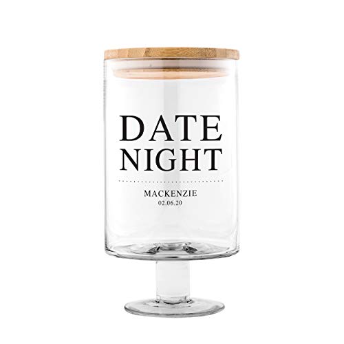 WEDDINGSTAR Personalized Glass Wedding Wishes Guest Book Jar - Date Night