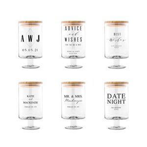 WEDDINGSTAR Personalized Glass Wedding Wishes Guest Book Jar - Date Night
