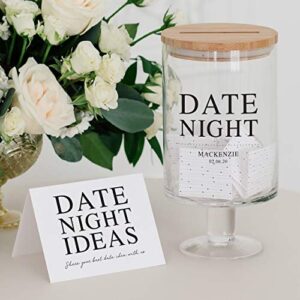 WEDDINGSTAR Personalized Glass Wedding Wishes Guest Book Jar - Date Night