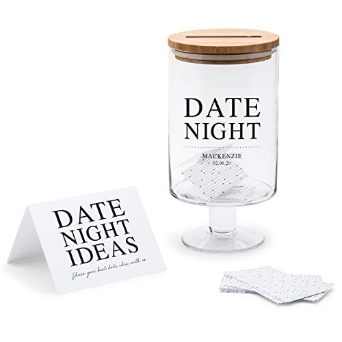 WEDDINGSTAR Personalized Glass Wedding Wishes Guest Book Jar - Date Night