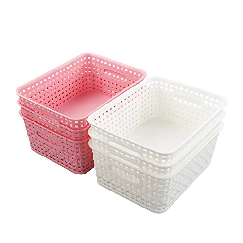 Ucake 6-Pack Plastic Basket, Open Storage Bin, F