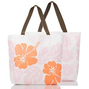 ALOHA Collection Big Island Hibiscus Reversible Tote in Dreamsicle