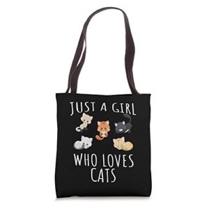 just a girl who loves cats – funny kitten tote bag