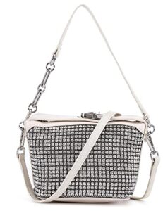 beilaidisi womens crystal rhinestone shoulder handbag top handle hobo tote bags leather crossbody bag