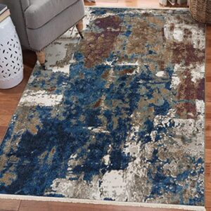 luxe weavers arman distressed artistic abstract fringe multi 8×10 area rug