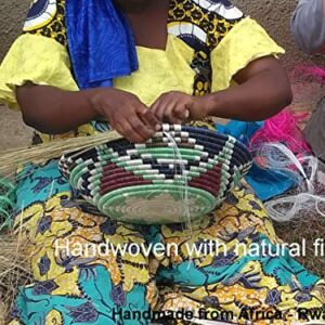 Hand Woven African Basket - Small, 8 Inches Sisal & Sweetgrass Basket - Woven Bowl - Handmade in Rwanda, SRB227