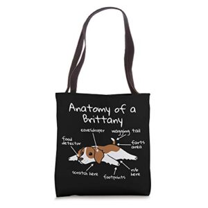 Anatomy Of A Brittany Spaniel Dog Tote Bag