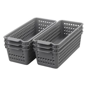 farmoon 6 pack slim storage baskets, small plastic pantry bin
