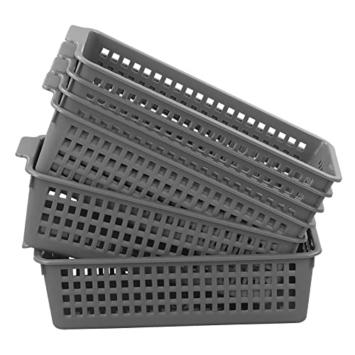 Farmoon 6 Pack Slim Storage Baskets, Small Plastic Pantry Bin