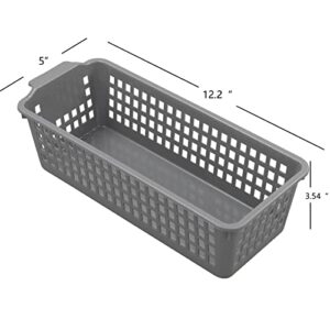 Farmoon 6 Pack Slim Storage Baskets, Small Plastic Pantry Bin