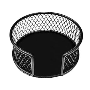 round metal coaster holder with cork paded base, black minimalist holder for 6pcs ceramic coasters of upto 4″ in size