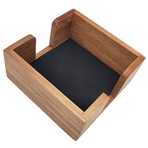 Natural Wooden Coasters Holder ，Minimalist Holder-for Square or Round Coaster with Paded Base , Coaster Holder Without Coaster , Hold Coasters of Upto 4" in Size