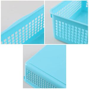 Tstorage Plastic Office A4 Paper Basket, Plastic Shallow Storage Basket, 6 Packs, G