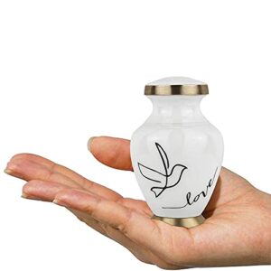 Trupoint Memorials Cremation Urns for Human Ashes - Decorative Urns, Urns for Human Ashes Female & Male, Urns for Ashes Adult Female, Funeral Urns - White, 4 Small Keepsakes