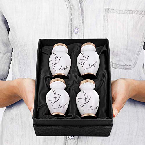 Trupoint Memorials Cremation Urns for Human Ashes - Decorative Urns, Urns for Human Ashes Female & Male, Urns for Ashes Adult Female, Funeral Urns - White, 4 Small Keepsakes