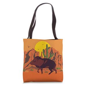 peccary javelina animal lover southwestern sonoran desert tote bag