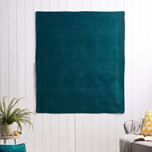 Barefoot Bungalow Riviera Velvet Throw Blanket, 50 x 60 in, Teal