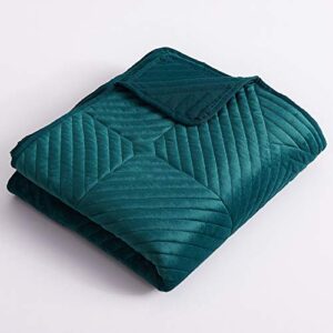 Barefoot Bungalow Riviera Velvet Throw Blanket, 50 x 60 in, Teal