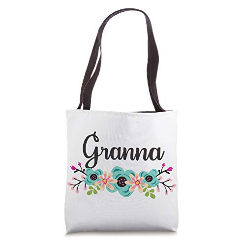 Granna Gifts From Grandkids Floral Personalized Name Gift Tote Bag