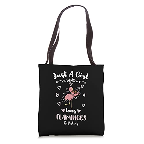 Just A Girl Who Loves Flamingos And Violins Tote Bag