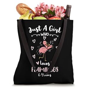 Just A Girl Who Loves Flamingos And Violins Tote Bag