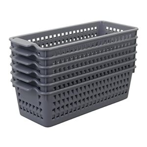leendines small plastic storage baskets, 6 packs small office baskets