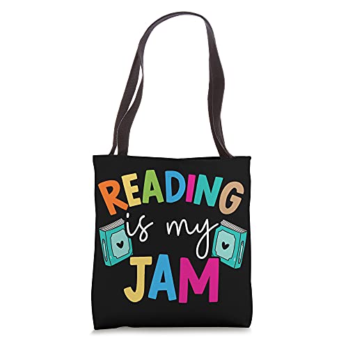 Reading Is My Jam for a I Love To Read Reading Teacher Tote Bag