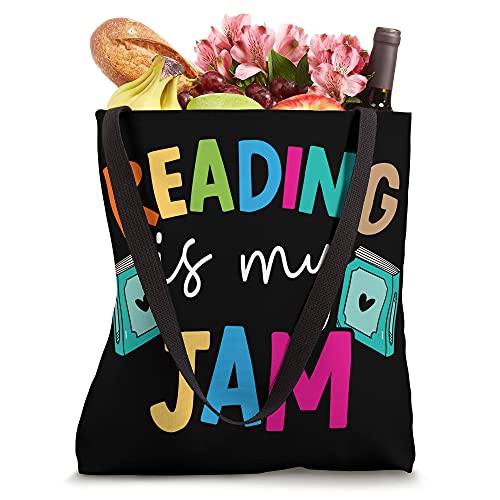 Reading Is My Jam for a I Love To Read Reading Teacher Tote Bag