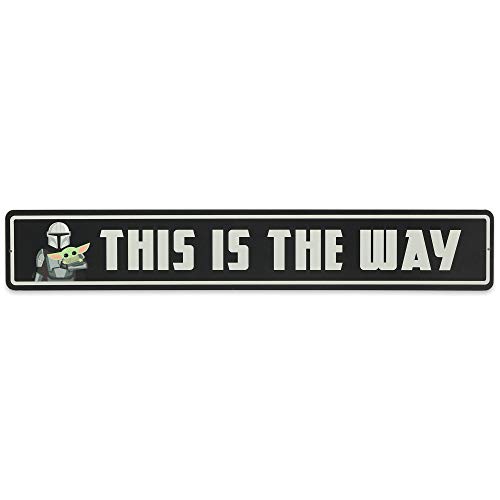 Open Road Brands Disney Star Wars: The Mandalorian Baby Yoda This is The Way Metal Wall Decor - Mandalorian Wall Art Featuring Grogu, The Child