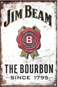 tin sign jim beam vintage retro metal poster home garage bar coffee kitchen wall decor plaque for man cave 8×12 inch sign